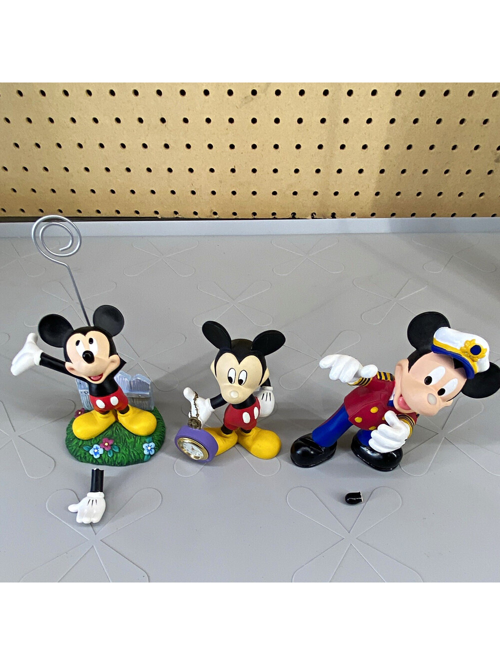 Vintage Disney Mickey Mouse Figurine Lot of 3 Damaged/As Is